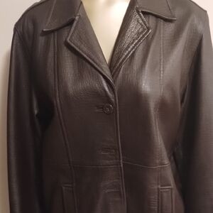 Croc Brown Leather Coat